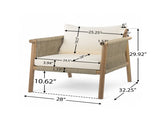 28" Modern Outdoor Woven Lounge Chair with Solid Wood Frame and Comfortable Polyester Cushions, N767P375341T