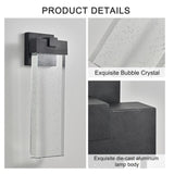 1-pack Modern Outdoor Wall Light Fixture, Weatherproof LED Wall Sconce with Bubble Crystal, Black W1340P239405