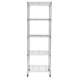 ZUN 5-Tier NSF Heavy Duty Adjustable Storage Metal Rack with Wheels & Shelf Liners Ideal for Garage, 27377485