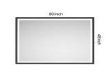 60 x 48 Inch LED Bathroom Mirror with Aluminum Frame, Wall Mounted Vanity Mirror, Anti-Fog, Memory, W2287P279100