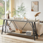 ZUN 70.9 Inch Extra Long Sofa Table, Console Behind Sofa, Entryway Table with 2 Tier Storage Shelves for W1668P237299