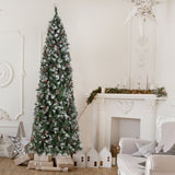 9ft Automatic Tree Structure Pointed Pencil Shape PVC Material Green Sticky White 460 Lights Warm 09512902
