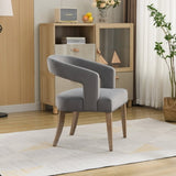 ZUN 25.79" Wide Modern Barrel Open Back Accent Chair with Wooden Legs for Dining Room, Club, Kitchen and W3118P254209