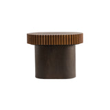 Handcraft Round Nesting Coffee Table Set of 2, - Chic Wave Stripe Edge, Modern Stylish Wooden Circle W3158P323241