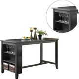 Modern Casual 1pc Counter Height High Dining Table w Storage Shelves Gray Finish Wooden Kitchen B01164101
