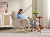 Modern Accent Rocking Chair Rocking Chair with Solid Wood Legs, Upholstered Nursery Glider Rocker, 86838608