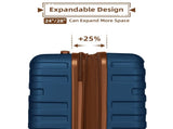 Luggage Sets 6 Pieces with Duffel Bags Hardside Expandable Suitcases with Spinner Wheels Navy Blue W3412P381197