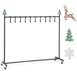 46" Christmas Stocking Holder Stand - 10 Removable Hooks6 Toppers, 300lbs Capacity, 4 Casters 35738703