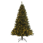 ZUN Pre-lit Christmas Tree 7.5ft Artificial Hinged Xmas Tree with 400 Pre-strung Led Lights Foldable 41541713