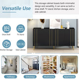 ON-TREND Luxurious Shoe Cabinet with 5 Metal Legs, Modern TV Stand with 4 Adjustable Shelves for TVs N721P191139B