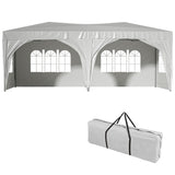 ZUN 10 x 20 ft Heavy Duty Awning Canopy Pop Up Gazebo Marquee Party Wedding Event Tent with 6 Removable 38843831