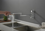 Pot Filler Faucet Wall Mount Pot Filler Faucet, Modern Brass Pot Filler Two-Attachment Wall Mount W928104079