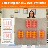 USB Heated Blanket Electric Heated Poncho Shawl Wrap Throw with Zipper Arm Holes Pocket 3 Heating 24942292