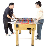 ZUN 54-Inch Hurricane Foosball Table for Family Game Rooms with Light Cherry Finish, Analog Scoring and 20056941