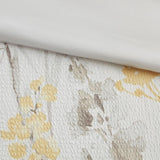 5 Piece Seersucker Comforter Set with Throw Pillows Yellow Full/Queen B035P148356