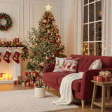 5ft Christmas Tree with White Planter Natural Fake Tree Indoor Holiday Decor Easy Care 93474804