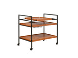 Oaken Honey Oak & Black Finish Serving Cart B2726P286816