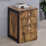 ZUN Antique Nutmeg 3-drawer File Cabinet B062P153724