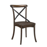 Dark Oak and Black Side Chair with X Shape Back B062P189230