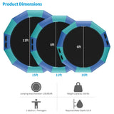 10 Feet Floating Water Trampoline - 330 lbs Capacity, Durable PVC/Oxford Cloth, with 500W Inflator & 93091200