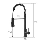 ZUN Kitchen Faucet with Pull Down Sprayer Black Stainless Steel Single Handle Pull Out Spring Sink W1932P224868