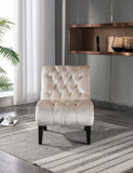 COOLMORE Modern Velvet Armless Accent Living Room Chair / Leisure Chair,Upholstered Fabric Button W39550129