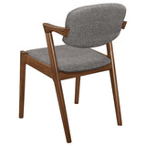 Dark Walnut and Grey Dining Chair B062P153712