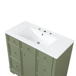 ZUN 36" Bathroom Vanity with Sink, One Cabinet with Three drawers and One Flip Drawer, Solid Wood and WF531253AAF