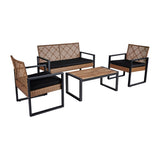 ZUN 4-Piece Patio Furniture Set Outdoor Balcony Porch Garden Backyard Lawn Furniture Acacia Wood Table W2391P149818