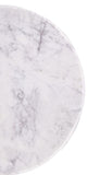 Luxurious Round Mable Topped Pedestal Side/End Table, Living Room Accent Table, White/Black B011P216672