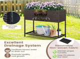 28" Elevated Raised Planter Box with Storage Shelf, Ergonomic Garden Bed for Patio Balcony Herb 79154701
