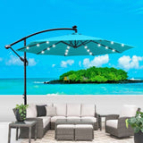 10 ft Outdoor Patio Umbrella Solar Powered LED Lighted Sun Shade Market Waterproof 8 Ribs Umbrella W65642336