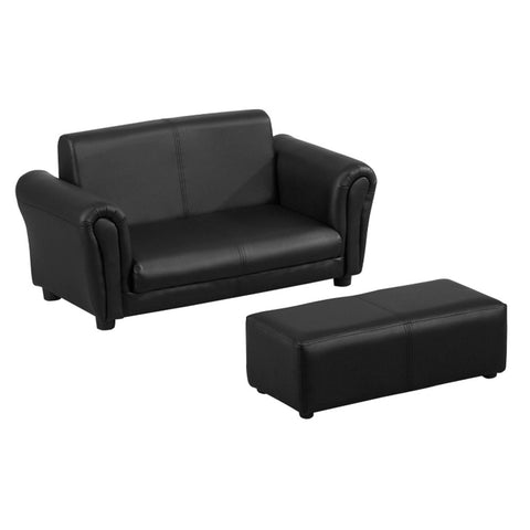 ZUN Kids Sofa Set with Footstool-Black （Prohibited by WalMart） 00812977