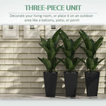 ZUN 3 PCS Indoor Planters with Drainage Hole Black 92558230