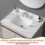 37 Inch Marble Vanity Top, Bathroom Vanity Top with Undermount Rectangular Middle Sink and 4" Height 71886302
