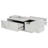 Rectangular Sliding Top Coffee Table with 2 Drawers and 2 Hidden Storage for Living Room 47.2" N735P250955K