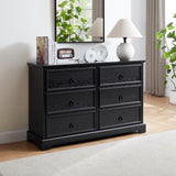 ZUN Modern Farmhouse 6-Drawer Chest of Drawers for Bedroom, Wooden Bedroom Drawer Dresser with 6 Storage W2275P224406