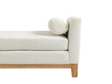 54.3"W Elegant Upholstered Bench, Ottoman with Wood Legs & 2 Bolster Pillows for End of Bed, W3188P410646