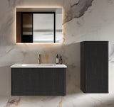 CC0414S308 Striped Brushed Black Oak FloatingBathroom Floating Side, Wall-mounted Storage W1865P248763