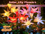 4 packs of solar lights, with 16 larger artificial lilies, multi-color color changing lights, solar 34577236