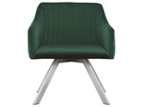 Green Channeled Sloped Arm Swivel Chair B062P153687