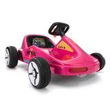 ZUN 12V Kids Ride On Go Kart, Electric 4-Wheeler Car with Remote Control, Cushioned Seat, LED Lights, W2181P201029