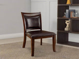 Transitional Dining Room Side Chairs Set of 2 Chairs only Dark Cherry / Espresso Padded Leatherette B01152300