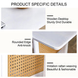 Chinese style white solid wood and imitation rattan coffee rectangular solid wood coffee low W1151128046