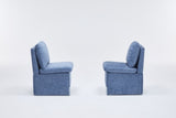 Linen Upholstered Armless Dining Chair with Casters and Storage space-set of 2,BLUE W2069P288876