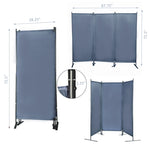 ZUN 6 Ft Modern Room Divider, 3-Panel Folding Privacy Screen w/ Metal Standing, Portable Wall Partition, W2181P154698