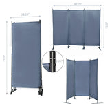 ZUN 6 Ft Modern Room Divider, 3-Panel Folding Privacy Screen w/ Metal Standing, Portable Wall Partition, W2181P154698