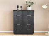 Black P2 Particle Board and Density Board 7241117cm Wavy Pattern Drawer Front Five-Level Six-Drawer 76922842