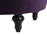 Dawn Tufted Round Ottoman Nailhead Accents, Purple Velvet B2719P238412