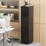 5 Drawer Metal Vertical File with Lock on Wheels for Home Office,Heavy Duty Metal Storage T2398P310087